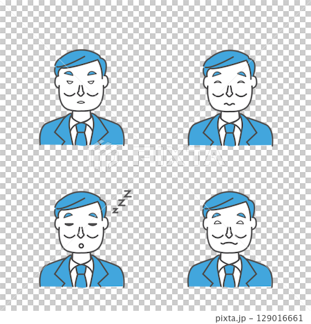 Man in a suit: 4 facial expressions, part 2 129016661