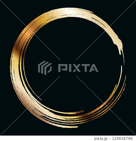 Golden abstract round frame banner beautiful design 129016780