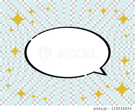 Sparkling concentration lines and speech bubble background material 3 Sparkling concentration lines and speech bubble background material 3 129016934