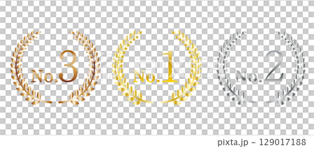 Ranking laurel icon illustration with number Ranking laurel icon illustration with number 129017188