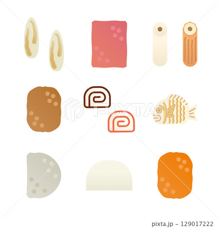 魚肉練り製品のストックイラスト 129017222