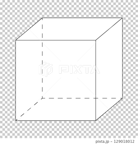 Vector illustration of a transparent cube shape 129018012