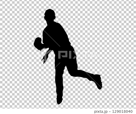 Baseball player throwing motion silhouette (vector material) Baseball player throwing motion silhouette (vector material) 129018040