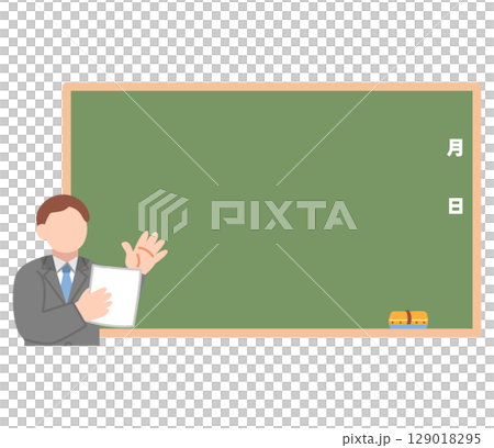 Teacher teaching at the blackboard 129018295
