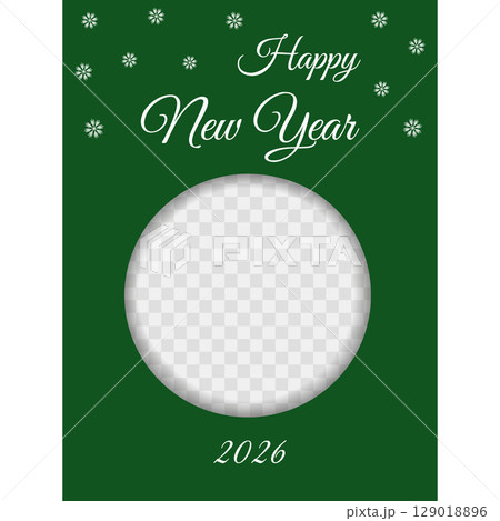 Happy New Year 2026 Text with Copy space Greeting Cards or Posters Design Winter Greeting Template 129018896