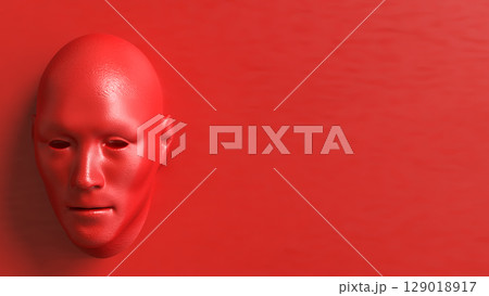 The Red face for Abstract Background concept 3d Rendering. The Red face for Abstract Background concept 3d Rendering. 129018917
