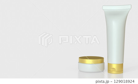The Mock up package on white background for Beauty or Advertising concept 3d Rendering. The Mock up package on white background for Beauty or Advertising concept 3d Rendering. 129018924