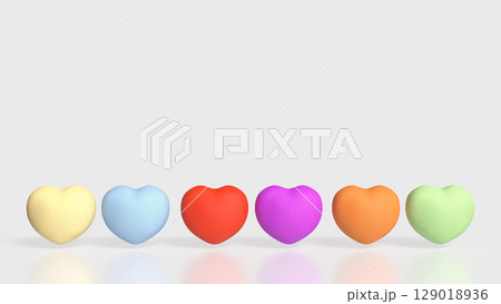 The Multi Color Heart for Health or Love concept 3d Rendering 129018936