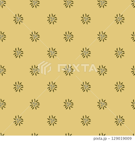 Yellow Floral Star Seamless Pattern 129019009