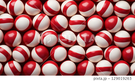 Red and white bonbons candies background. Generative AI Red and white bonbons candies background. Generative AI 129019263