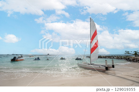 Experience the ultimate seaside escape! Enjoy thrilling activities like windsurfing, jet skiing, and hot air ballooning for an unforgettable vacation 129019355