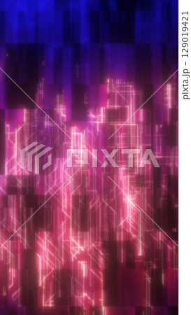 Abstract glowing circuit-like grid in pink and blue hues, resembling digital data flow Abstract glowing circuit-like grid in pink and blue hues, resembling digital data flow 129019421