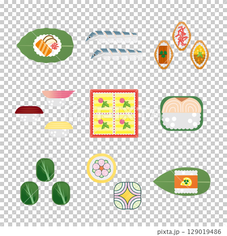 Sushi illustration set 129019486