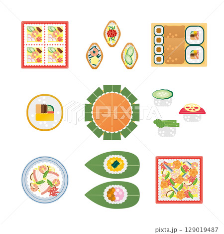 寿司のイラストセット2 129019487