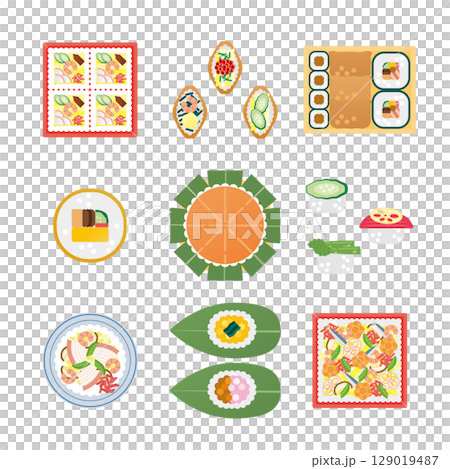 寿司のイラストセット2 129019487