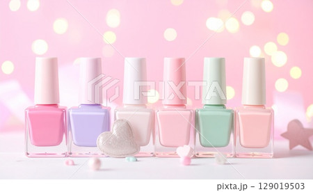 パステルカラーの可愛いマニキュア 129019503