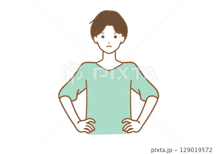 怒った表情の男性 129019572