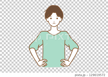 怒った表情の男性 129019572