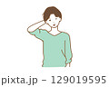 舌を出す表情の男性 129019595