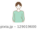 正面を向いた男性 129019600