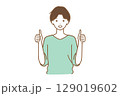 親指を立てる男性 129019602