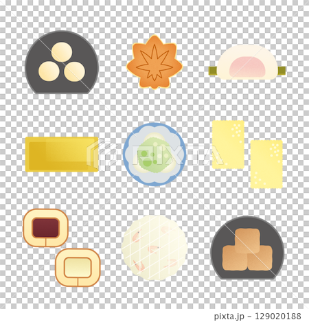 和菓子のイラストセット4 129020188