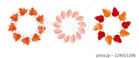 Autumn Leaf Wreaths  Seasonal Decorative Elements for your home or festivities, adding beauty 129021286