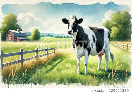 牧場・ホルスタイン牛 129021320