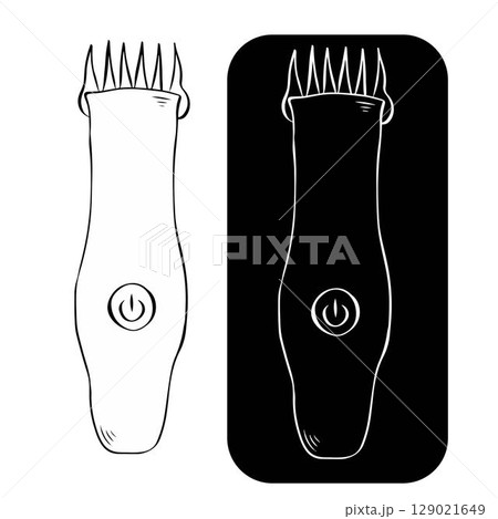 Electrical Hair Clipper trimmer Isolated logo. Vector graphic line ink illustration. design for fashion graphics, textile prints, fabrics, wallpapers. For logo, web, package, sticker. Electrical Hair Clipper trimmer Isolated logo. Vector graphic line ink illustration. design for fashion graphics, textile prints, fabrics, wallpapers. For logo, web, package, sticker. 129021649