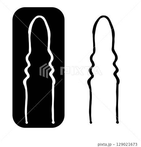 Bobby hair pins icon Isolated logo. Vector graphic line ink illustration. Hair pin design for fashion graphics, textile prints, fabrics, wallpapers. For logo, web, package, sticker. 129021673