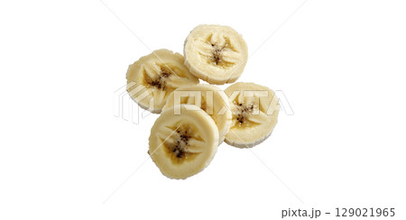 Sliced Banana. Fresh Fruit For Healthy Snacking And Smoothies Isolated On Transparent Background 129021965