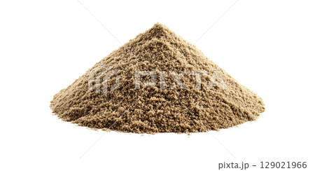 Pile Of Fine Sand. Construction Material And Landscaping Element Isolated On Transparent Background 129021966
