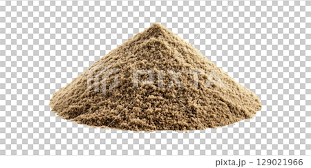 Pile Of Fine Sand. Construction Material And Landscaping Element Isolated On Transparent Background 129021966