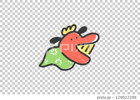 手描きのゆるくてかわいい獅子舞 正月素材 2026年 手描きのゆるくてかわいい獅子舞 正月素材 2026年 129022298