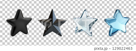 3D Star Shapes In Various Materials Set. Design And Decoration Elements Collection Isolated On Transparent Background 3D Star Shapes In Various Materials Set. Design And Decoration Elements Collection Isolated On Transparent Background 129022463