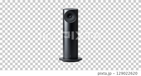 Sleek Black Tower Speaker. Modern Audio Technology For Home Entertainment Isolated On Transparent Background Sleek Black Tower Speaker. Modern Audio Technology For Home Entertainment Isolated On Transparent Background 129022620