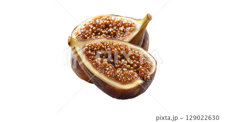Sliced Fresh Figs. Nutritious Fruit For Healthy Diet And Culinary Use Isolated On Transparent Background 129022630