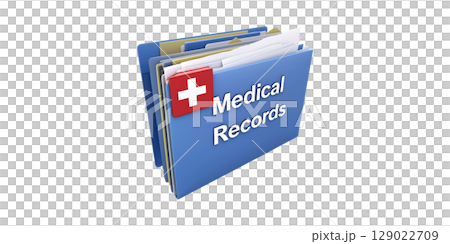 Medical Records Folder With Cross Symbol. Healthcare Documentation And Patient Information Management Isolated On Transparent Background Medical Records Folder With Cross Symbol. Healthcare Documentation And Patient Information Management Isolated On Transparent Background 129022709
