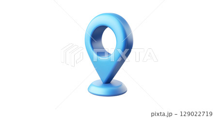 3D Blue Location Pin Icon. Symbolizes Navigation, Gps, And Mapping Technology Isolated On Transparent Background 129022719