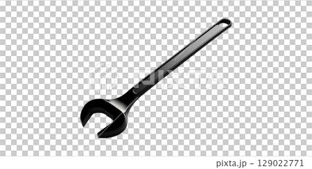 Black Metal Wrench. Essential Tool For Mechanical And Diy Projects Isolated On Transparent Background Black Metal Wrench. Essential Tool For Mechanical And Diy Projects Isolated On Transparent Background 129022771