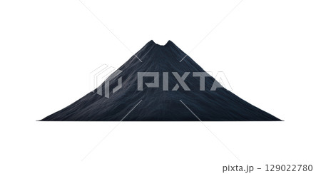 Mountain Silhouette. Symbol Of Nature'S Majesty And Geological Formation Isolated On Transparent Background 129022780
