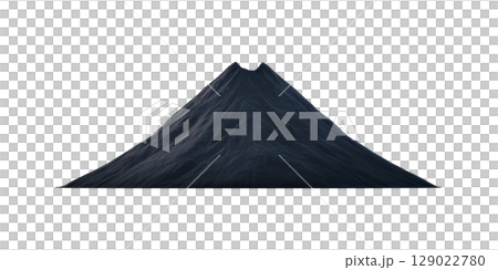 Mountain Silhouette. Symbol Of Nature'S Majesty And Geological Formation Isolated On Transparent Background 129022780