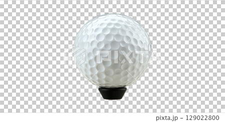 Golf Ball Shaped Light Bulb Black Base. Unique Lighting Design For Sports Enthusiasts Isolated On Transparent Background 129022800