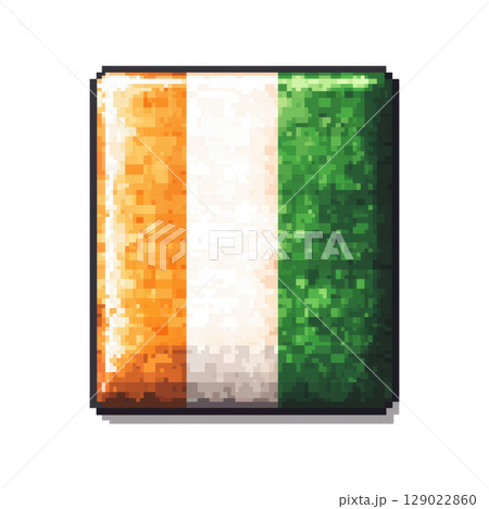 Pixelated Ivory Coast Flag Icon. Digital Representation Of National Symbol In Square Format Isolated On Transparent Background Pixelated Ivory Coast Flag Icon. Digital Representation Of National Symbol In Square Format Isolated On Transparent Background 129022860