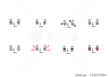 目の気になる症状のイラストセット 目の気になる症状のイラストセット 129023084