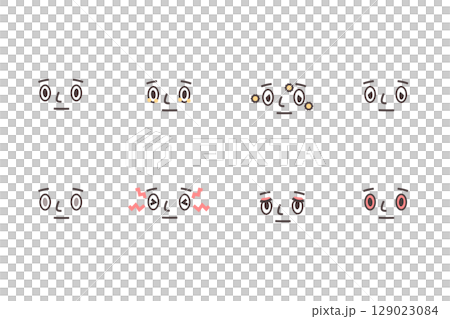 目の気になる症状のイラストセット 目の気になる症状のイラストセット 129023084