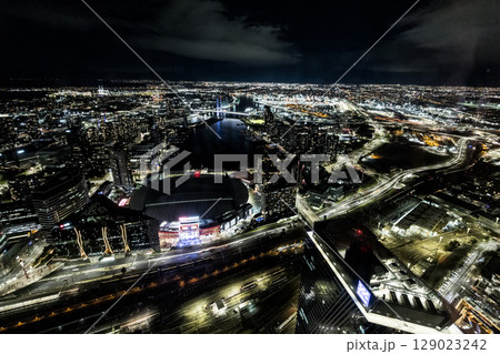 Melbourne Skyline at Night in Australia 129023242