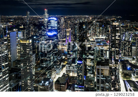Melbourne Skyline at Night in Australia Melbourne Skyline at Night in Australia 129023258