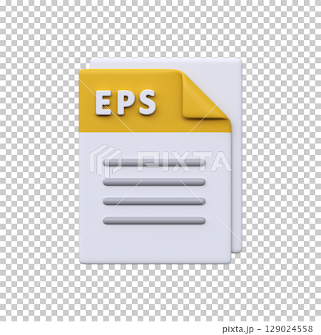 EPS file, format, 3D icon. Vector graphic format for illustrations, logos, and scalable design assets. 129024558