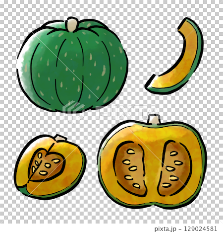 手描きのかぼちゃ 129024581